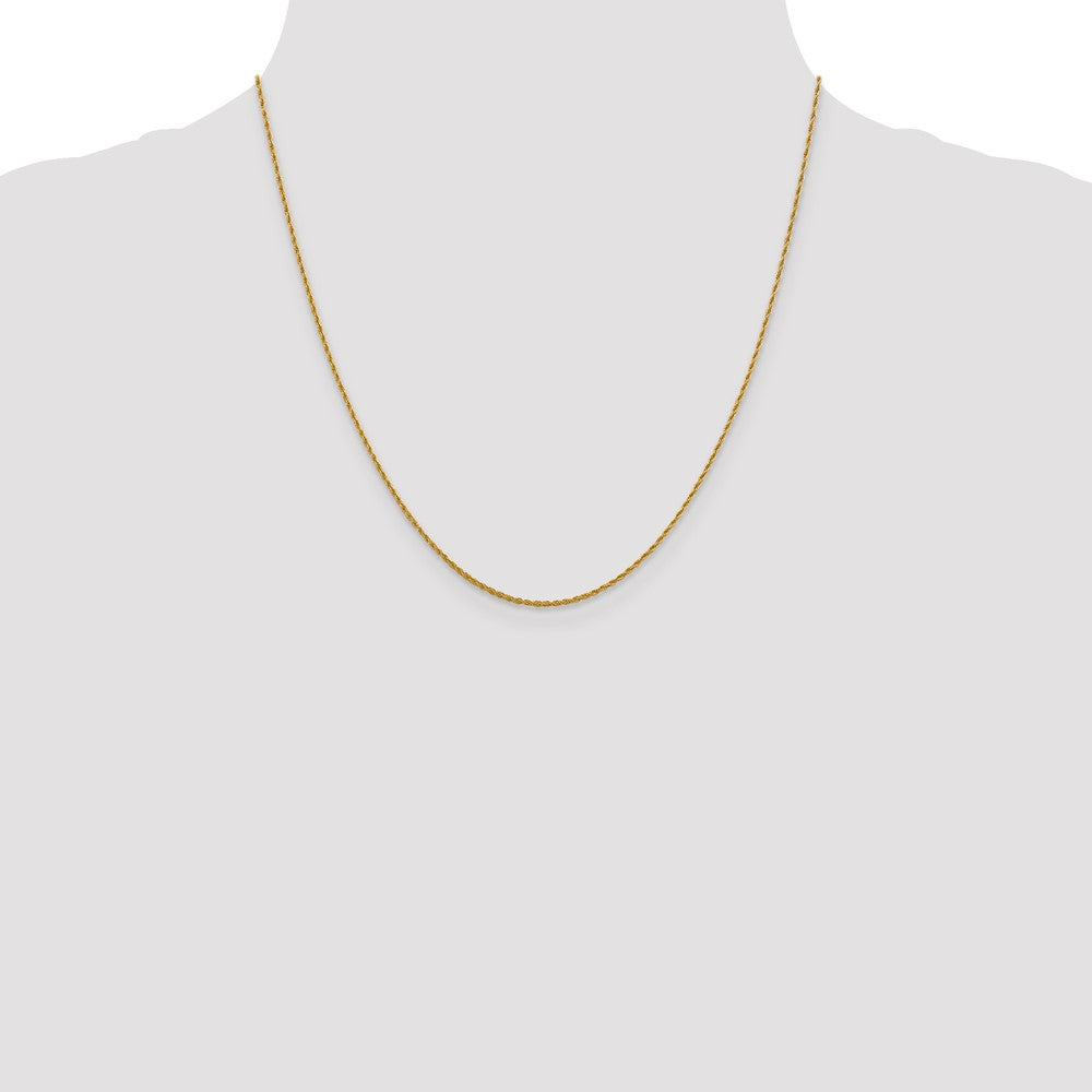 14K Yellow Gold 1.3mm Loose Rope Chain Necklace 16"-24" - Product Photo