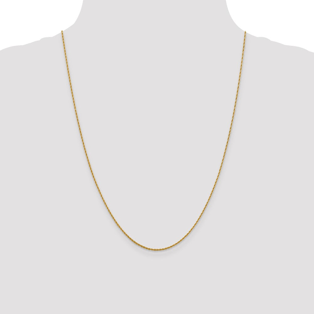 14K Yellow Gold 1.3mm Loose Rope Chain Necklace 16"-24" - Product Photo