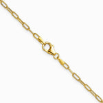 14K Yellow Gold 2.2mm Semi-Solid Beveled D/C Paperclip Chain Necklace 16"-24" - Product Photo