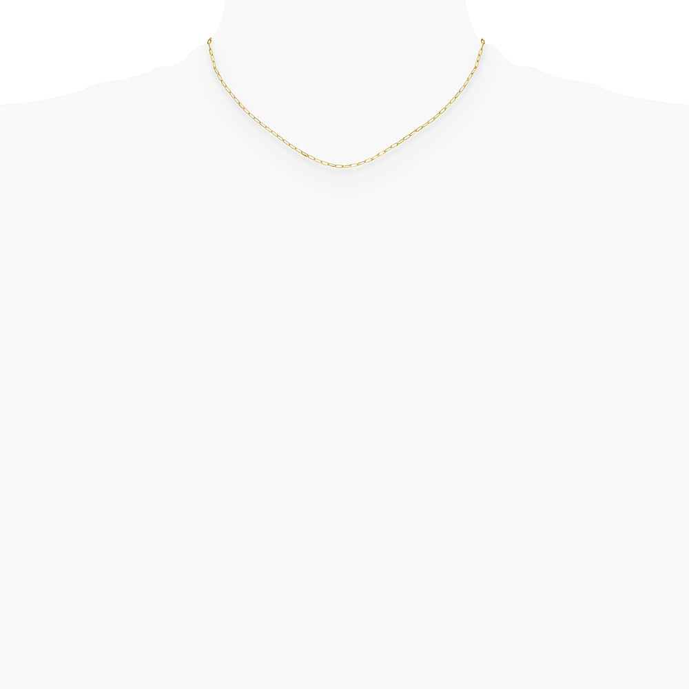 14K Yellow Gold 2.2mm Semi-Solid Beveled D/C Paperclip Chain Necklace 16"-24" - Product Photo