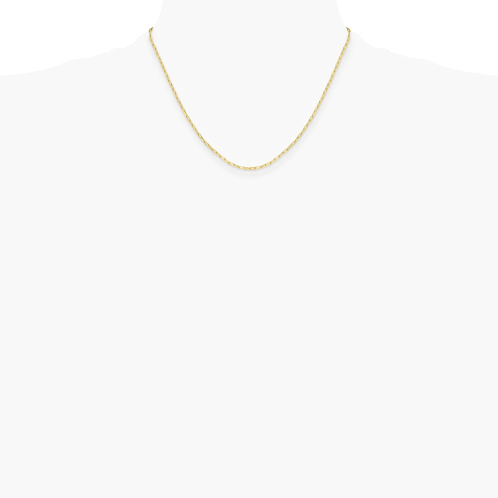 14K Yellow Gold 2.2mm Semi-Solid Beveled D/C Paperclip Chain Necklace 16"-24" - Product Photo