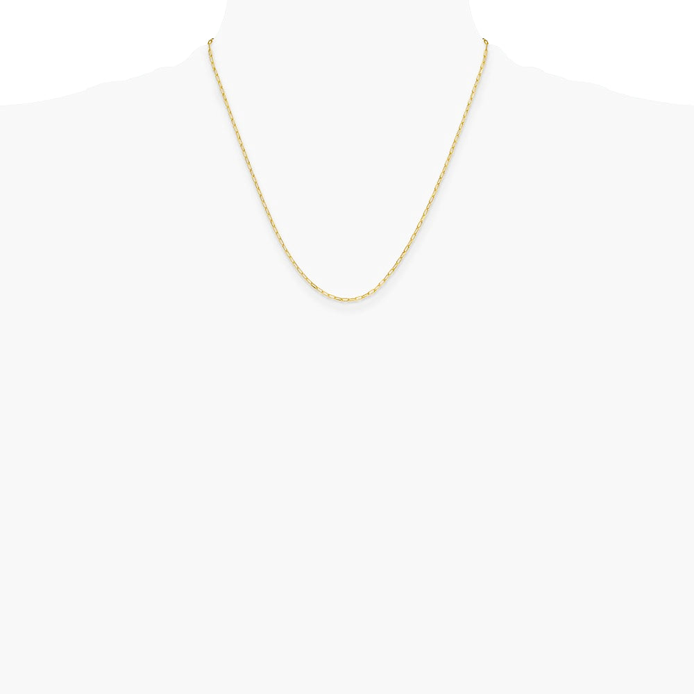 14K Yellow Gold 2.2mm Semi-Solid Beveled D/C Paperclip Chain Necklace 16"-24" - Product Photo