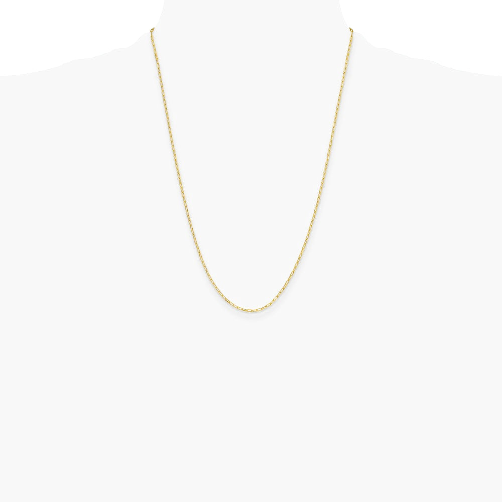 14K Yellow Gold 2.2mm Semi-Solid Beveled D/C Paperclip Chain Necklace 16"-24" - Product Photo
