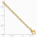 14K Yellow Gold 2.2mm Semi-Solid Beveled D/C Paperclip Chain Bracelet 7"-8" - Product Photo