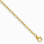 14K Yellow Gold 2.2mm Semi-Solid Beveled D/C Paperclip Chain Bracelet 7"-8" - Product Photo