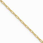 14K Yellow Gold 2.2mm Semi-Solid Beveled D/C Paperclip Chain Necklace 16"-24" - Product Photo