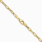 14K Yellow Gold 3.0mm Semi-Solid Beveled D/C Paperclip Chain Necklace 16"-24" - Product Photo