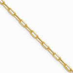 14K Yellow Gold 3.0mm Semi-Solid Beveled D/C Paperclip Chain Necklace 16"-24" - Product Photo
