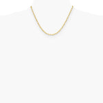 14K Yellow Gold 3.7mm Semi-Solid Beveled D/C Paperclip Chain Necklace 16"-24" - Product Photo