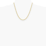 14K Yellow Gold 3.7mm Semi-Solid Beveled D/C Paperclip Chain Necklace 16"-24" - Product Photo