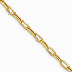 14K Yellow Gold 3.7mm Semi-Solid Beveled D/C Paperclip Chain Necklace 16"-24" - Product Photo