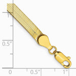 14K Yellow Gold 4mm Silky Herringbone Chain Bracelet 7"-8" - Product Photo