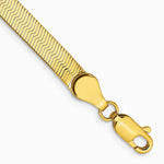 14K Yellow Gold 4mm Silky Herringbone Chain Bracelet 7"-8" - Product Photo