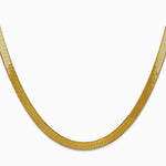 14K Yellow Gold 5mm Silky Herringbone Chain Necklace 16"-24" - Product Photo