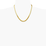14K Yellow Gold 5mm Silky Herringbone Chain Necklace 16"-24" - Product Photo
