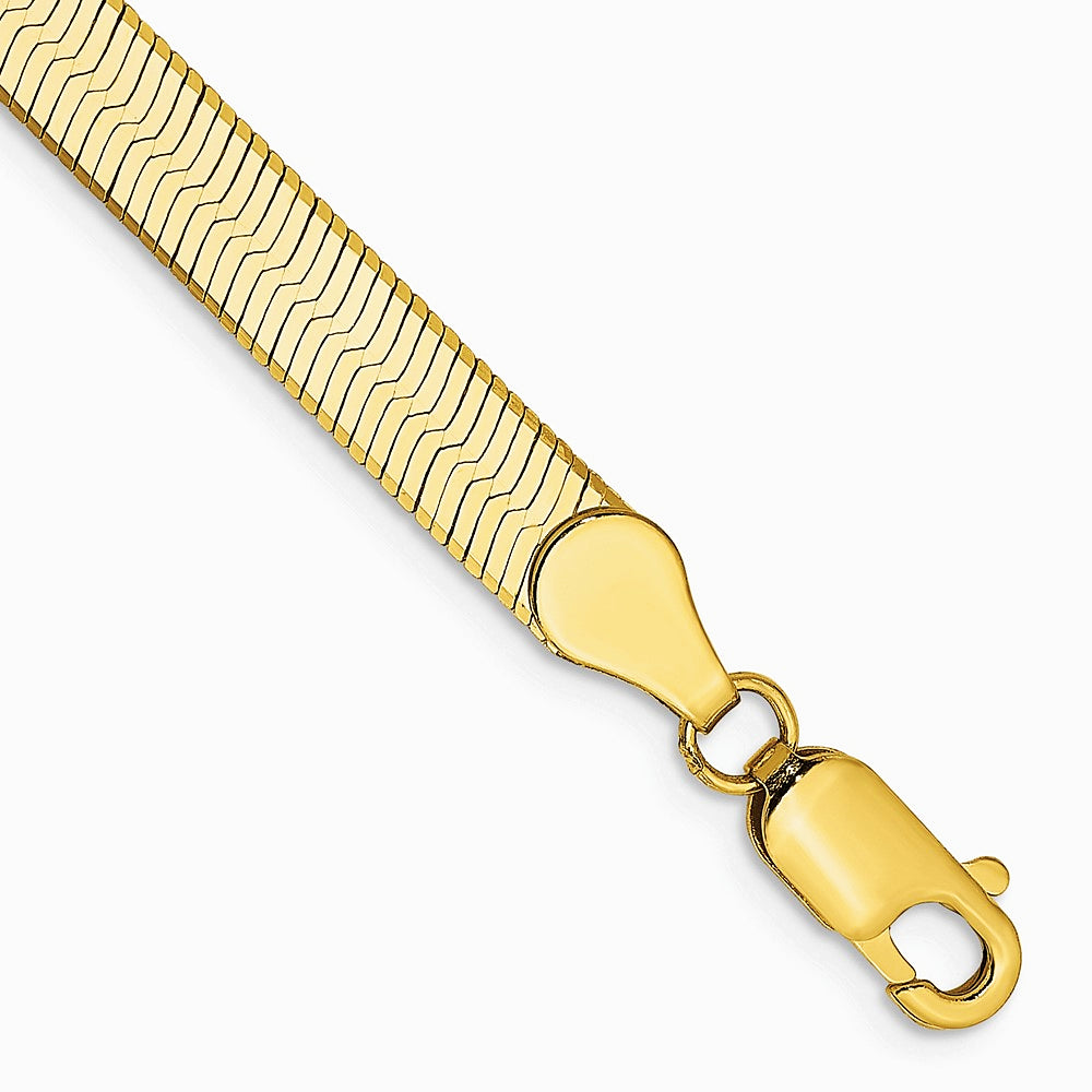 14K Yellow Gold 5mm Silky Herringbone Chain Bracelet 7"-8"