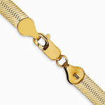 14K Yellow Gold 5.5mm Silky Herringbone Chain Necklace 16"-24" - Product Photo