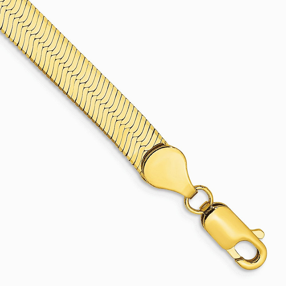 14K Yellow Gold 5.5mm Silky Herringbone Chain Bracelet 7"-8"