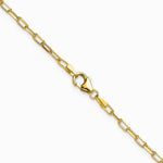 14K Yellow Gold 2.2mm Solid Beveled Diamond-Cut Paperclip Chain Necklace 16"-24" - Product Photo