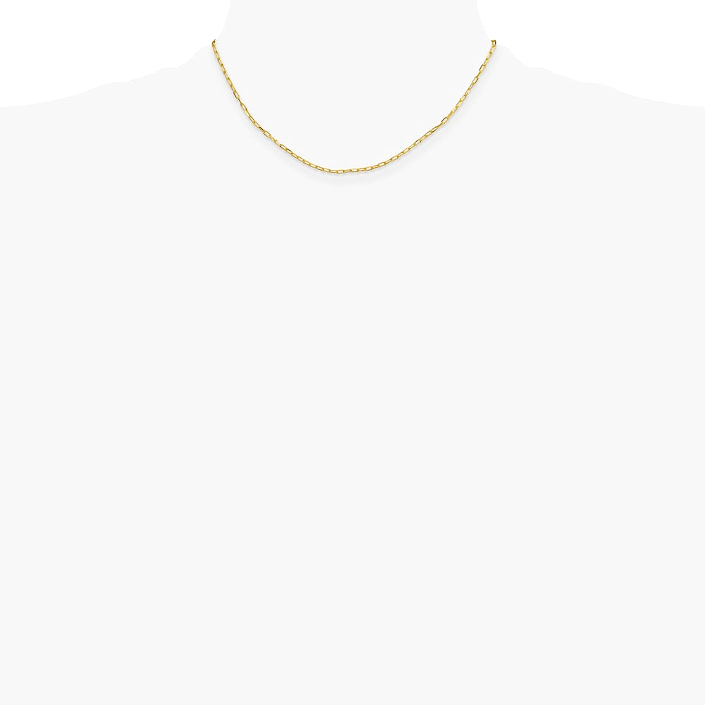 14K Yellow Gold 2.2mm Solid Beveled Diamond-Cut Paperclip Chain Necklace 16"-24" - Product Photo