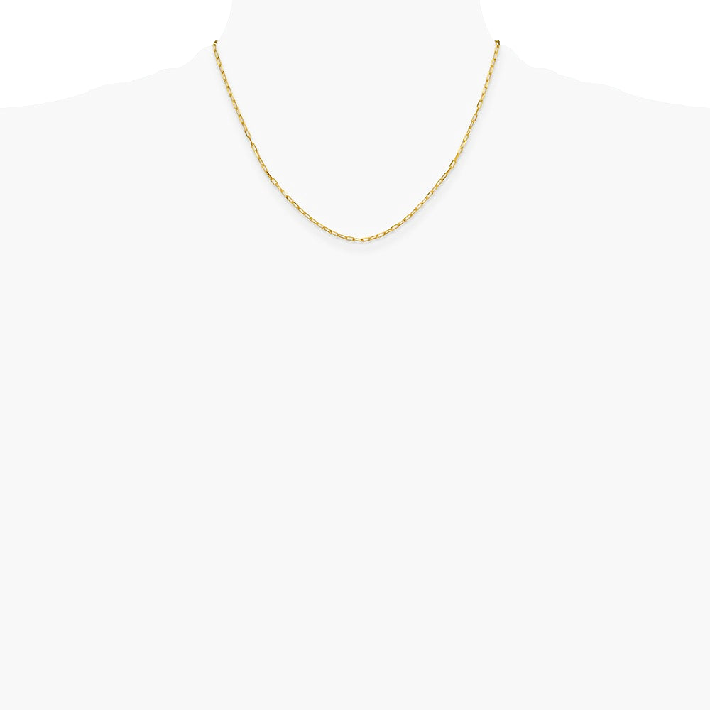 14K Yellow Gold 2.2mm Solid Beveled Diamond-Cut Paperclip Chain Necklace 16"-24" - Product Photo