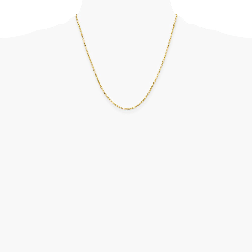 14K Yellow Gold 2.2mm Solid Beveled Diamond-Cut Paperclip Chain Necklace 16"-24" - Product Photo