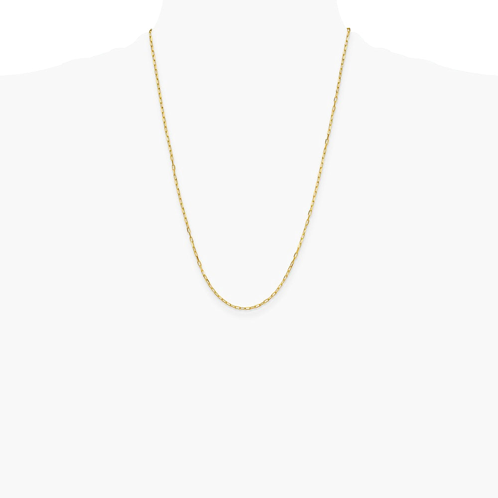 14K Yellow Gold 2.2mm Solid Beveled Diamond-Cut Paperclip Chain Necklace 16"-24" - Product Photo