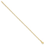 14K Yellow Gold 2.2mm Solid Beveled Diamond-Cut Paperclip Chain Bracelet 7"-8" - Product Photo