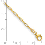 14K Yellow Gold 2.2mm Solid Beveled Diamond-Cut Paperclip Chain Bracelet 7"-8" - Product Photo