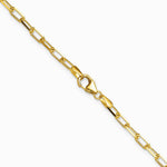14K Yellow Gold 3.0mm Solid Beveled Diamond-Cut Paperclip Chain Necklace 16"-24" - Product Photo