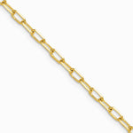 14K Yellow Gold 3.0mm Solid Beveled Diamond-Cut Paperclip Chain Necklace 16"-24" - Product Photo