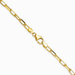 14K Yellow Gold 3.5mm Solid Beveled Diamond-Cut Paperclip Chain Necklace 16"-24" - Product Photo