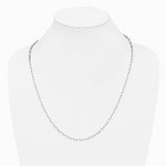 14K White Gold 3.0mm Solid Beveled Diamond-Cut Paperclip Chain Necklace 16"-24" - Product Photo