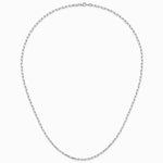 14K White Gold 3.0mm Solid Beveled Diamond-Cut Paperclip Chain Necklace 16"-24" - Product Photo