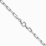 14K White Gold 3.5 mm Solid Beveled Diamond-Cut Paperclip Chain Necklace 16"-24" - Product Photo