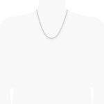 14K White Gold 3.5 mm Solid Beveled Diamond-Cut Paperclip Chain Necklace 16"-24" - Product Photo