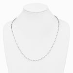 14K White Gold 3.5 mm Solid Beveled Diamond-Cut Paperclip Chain Necklace 16"-24" - Product Photo