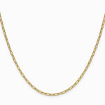 14K Yellow Gold 2.2mm Semi-Solid Paperclip Chain Necklace 16"-24" - Product Photo