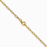 14K Yellow Gold 2.2mm Semi-Solid Paperclip Chain Necklace 16"-24" - Product Photo