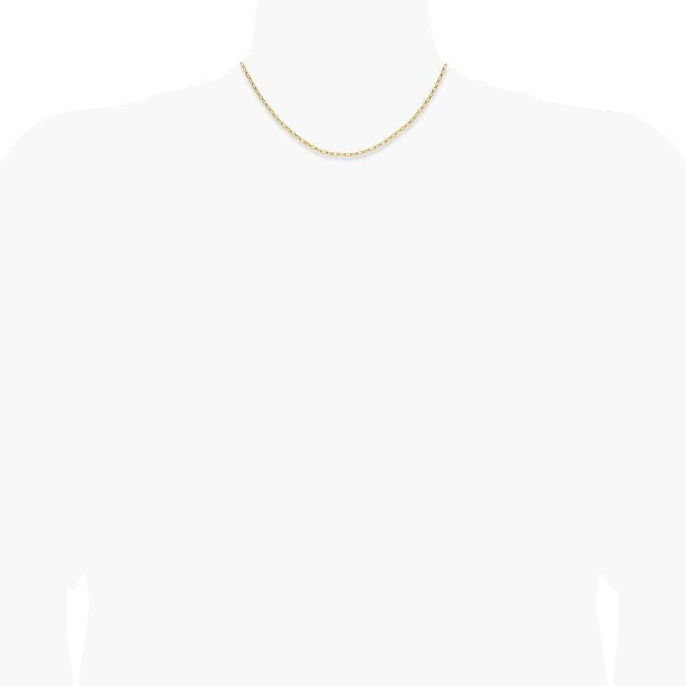 14K Yellow Gold 2.2mm Semi-Solid Paperclip Chain Necklace 16"-24" - Product Photo