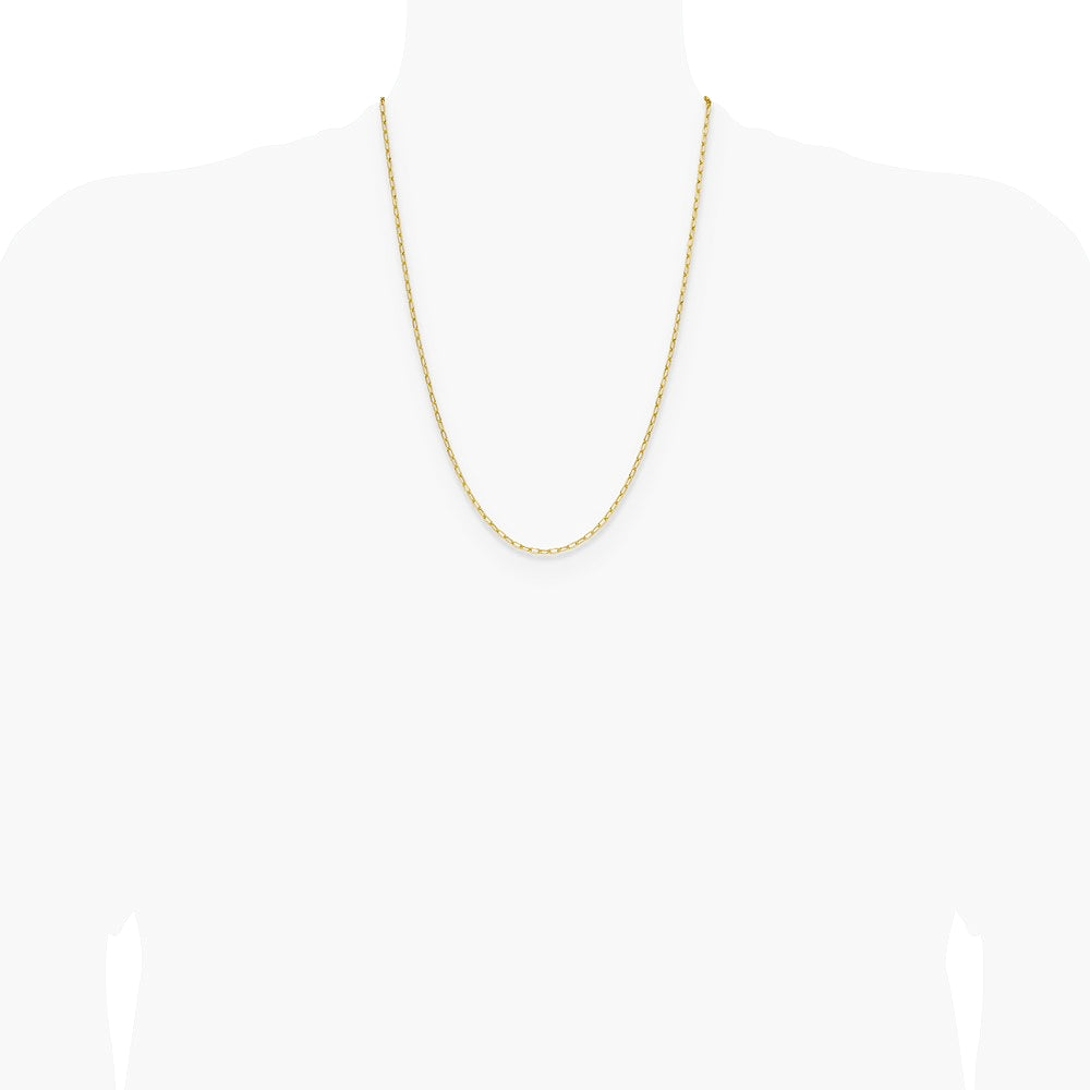 14K Yellow Gold 2.2mm Semi-Solid Paperclip Chain Necklace 16"-24" - Product Photo