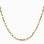 14K Yellow Gold 3.0mm Semi-Solid Paperclip Chain Necklace 16"-24" - Product Photo