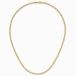 14K Yellow Gold 3.0mm Semi-Solid Paperclip Chain Necklace 16"-24" - Product Photo