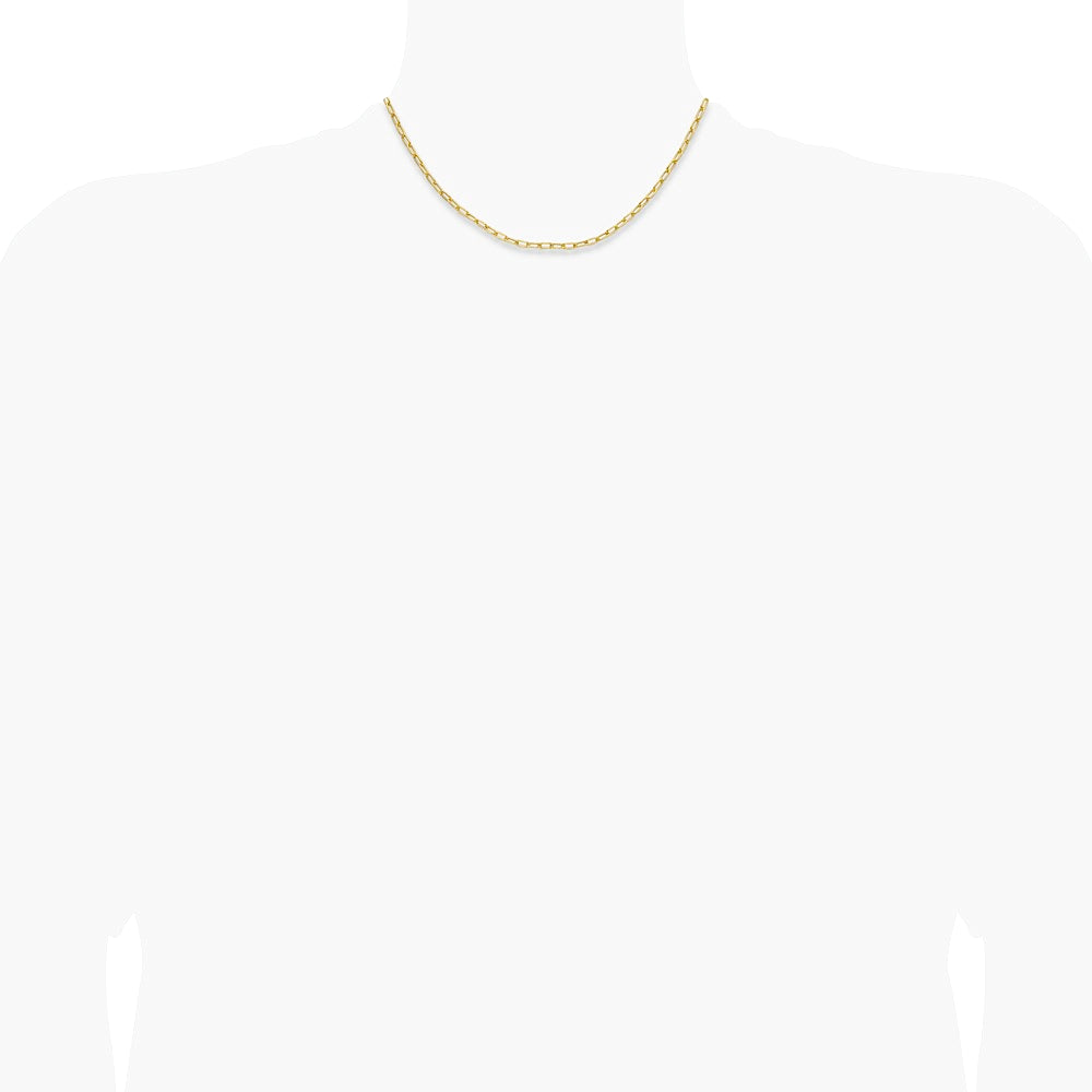 14K Yellow Gold 3.0mm Semi-Solid Paperclip Chain Necklace 16"-24" - Product Photo