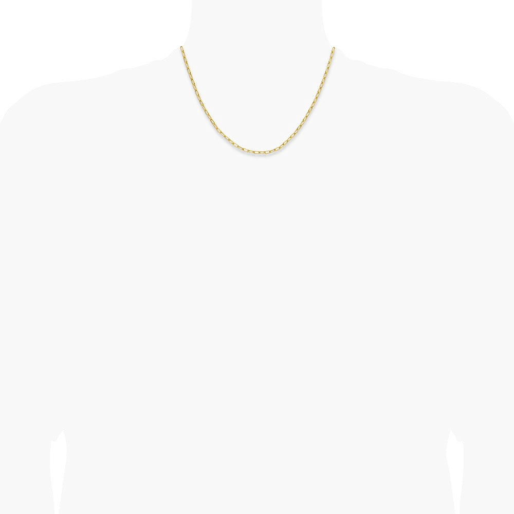 14K Yellow Gold 3.0mm Semi-Solid Paperclip Chain Necklace 16"-24" - Product Photo