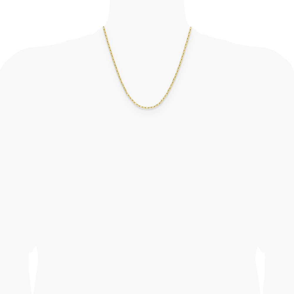 14K Yellow Gold 3.0mm Semi-Solid Paperclip Chain Necklace 16"-24" - Product Photo