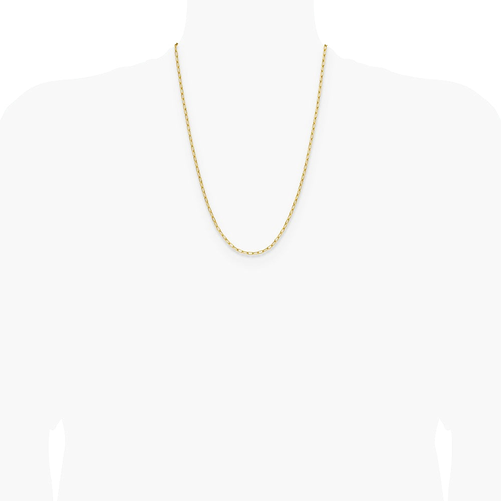 14K Yellow Gold 3.0mm Semi-Solid Paperclip Chain Necklace 16"-24" - Product Photo