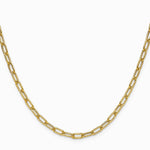 14K Yellow Gold 3.7mm Semi-Solid Paperclip Chain Necklace 16"-24" - Product Photo