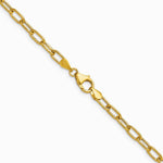 14K Yellow Gold 3.7mm Semi-Solid Paperclip Chain Necklace 16"-24" - Product Photo