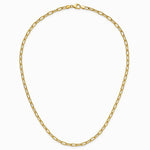 14K Yellow Gold 3.7mm Semi-Solid Paperclip Chain Necklace 16"-24" - Product Photo